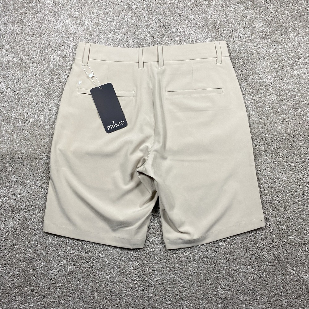 NEW Primo Shorts Men's 30 9" Inseam Light Khaki Tan Performance Stretch Golf NWT
